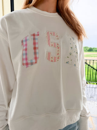 Patchwork USA Crewneck