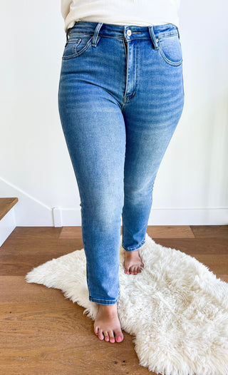Slim Straight Medium Wash Denim