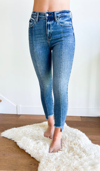 High Rise Ankle Skinny - Medium Wash