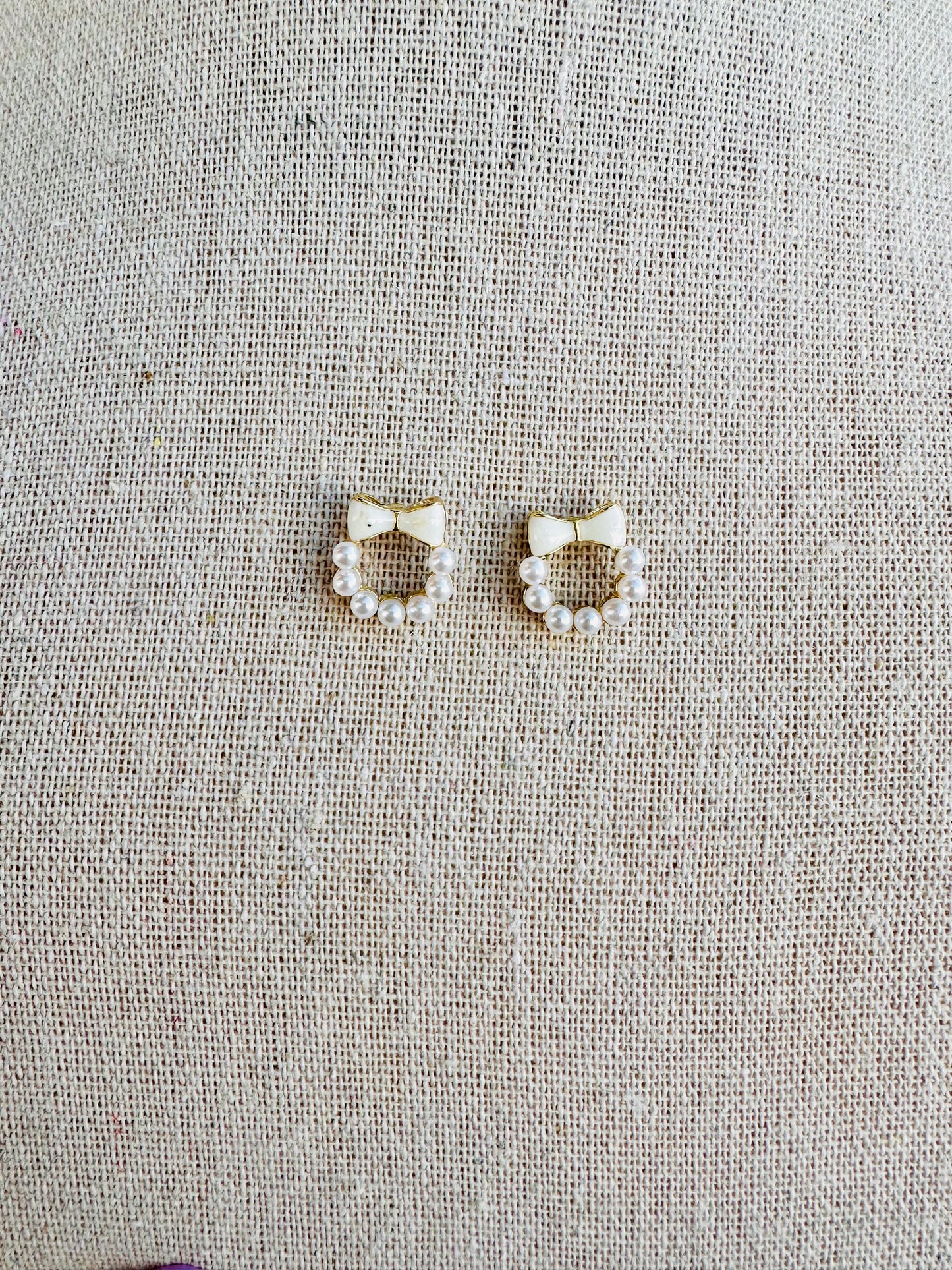 Pearly Bow Earrings