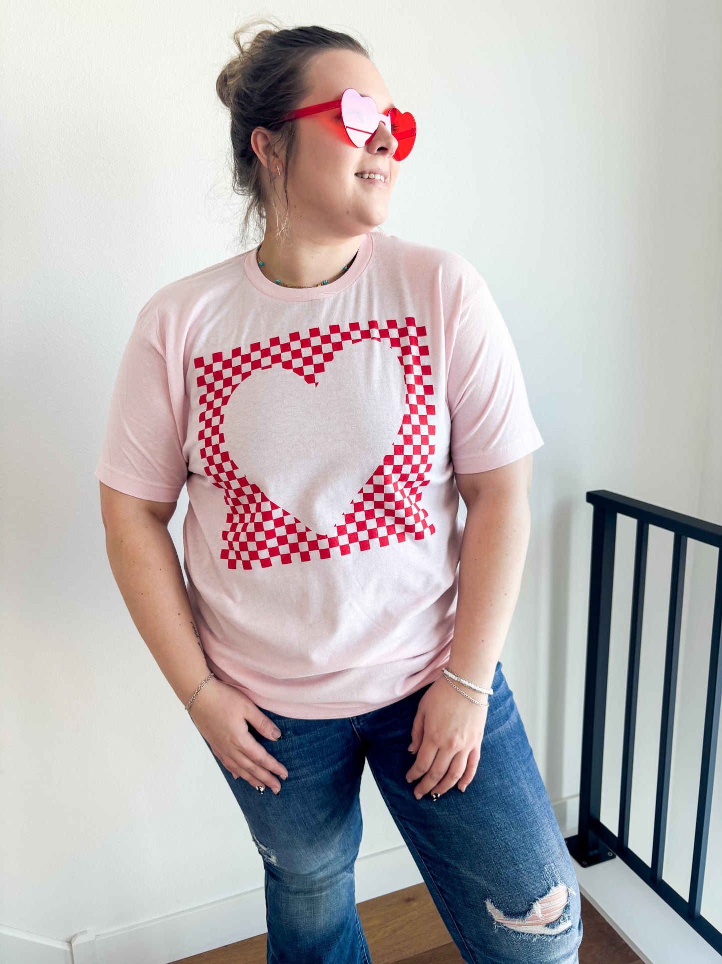 Checkered Heart Graphic Tee