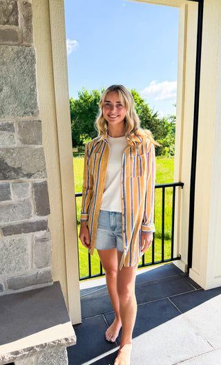 Yellow and Blue Stripe Dress