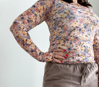 Floral Mesh Top