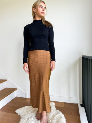 Polka Dot Satin Skirt