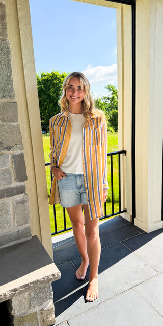 Yellow and Blue Stripe Dress
