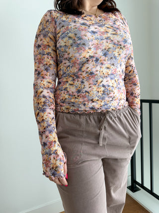 Floral Mesh Top