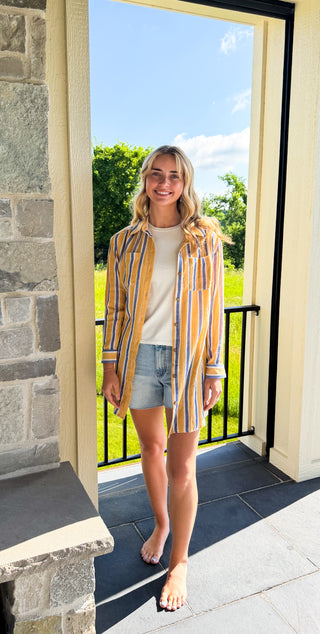 Yellow and Blue Stripe Dress