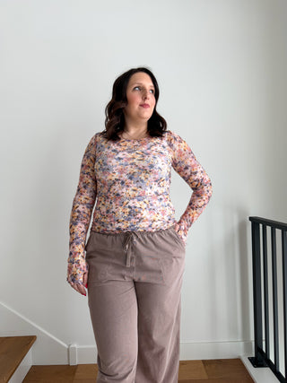 Floral Mesh Top