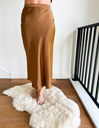 Polka Dot Satin Skirt