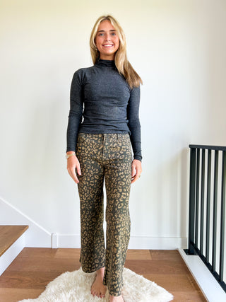 Meg High Rise Wide Leg in the Color 'Wood'