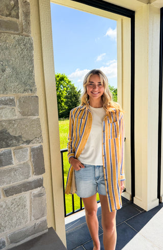 Yellow and Blue Stripe Dress