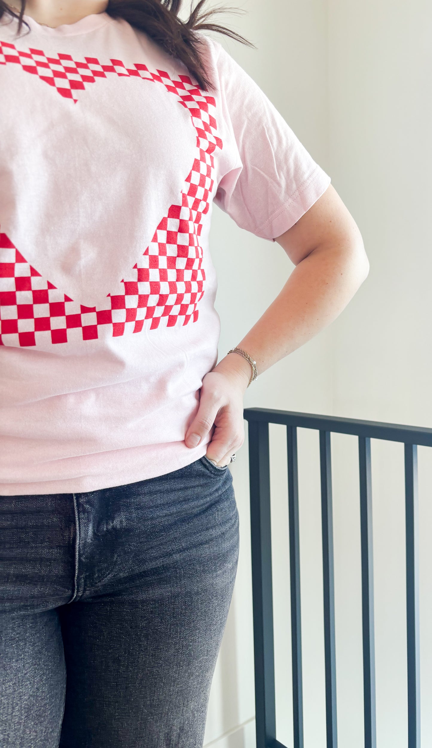 Checkered Heart Graphic Tee