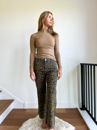 Meg High Rise Wide Leg in the Color 'Wood'