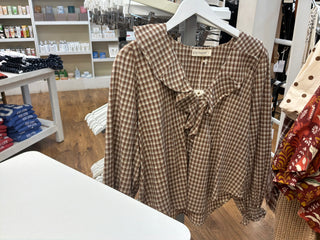 Gingham Ruffled Blouse