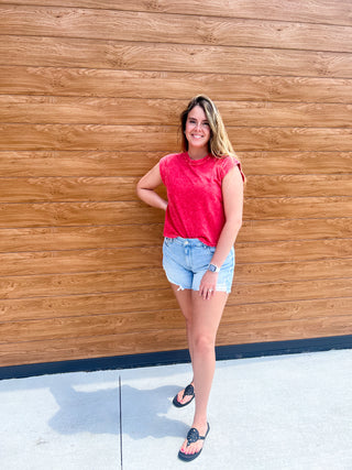 Zoie Mineral Dyed Muscle Top