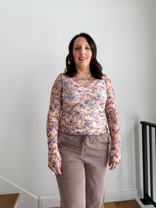 Floral Mesh Top