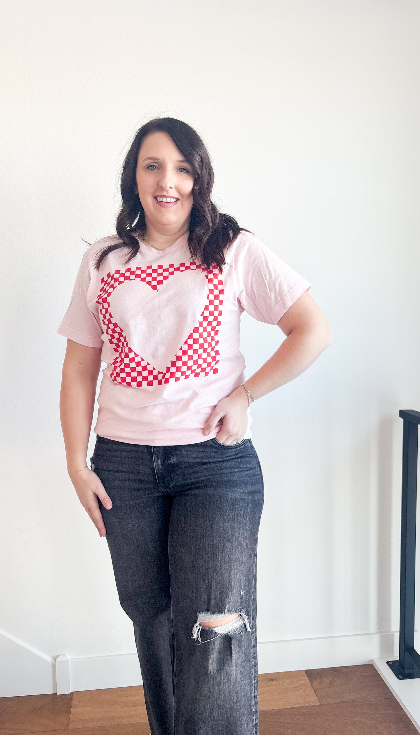 Checkered Heart Graphic Tee