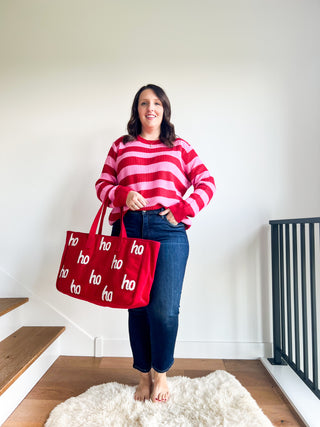 Pink & Red Stripe Sweater