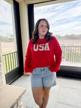 Red USA Sweater