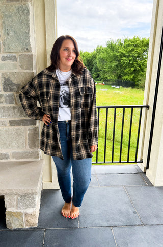 Hello Fall Plaid Button Down