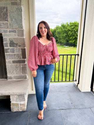 Red Checkered Top