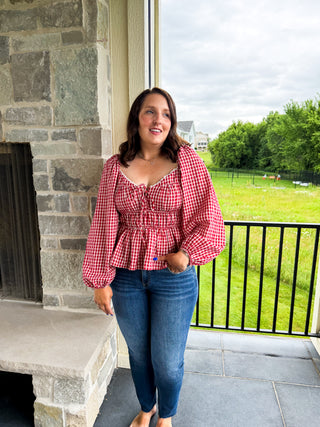 Red Checkered Top