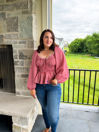Red Checkered Top