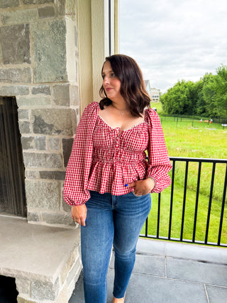 Red Checkered Top