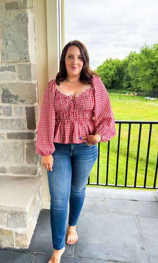 Red Checkered Top