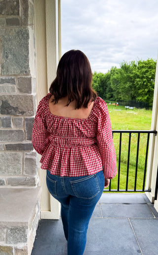 Red Checkered Top