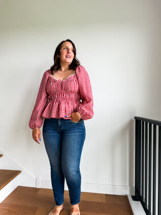 Red Checkered Top