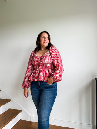 Red Checkered Top