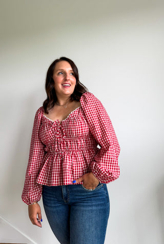 Red Checkered Top