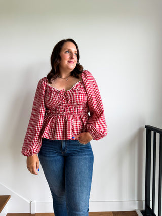 Red Checkered Top