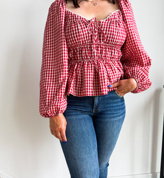 Red Checkered Top