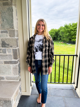 Hello Fall Plaid Button Down