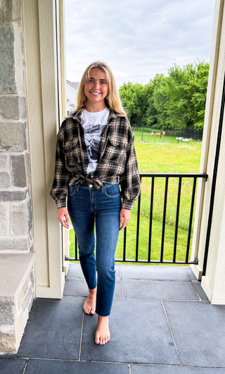 Hello Fall Plaid Button Down
