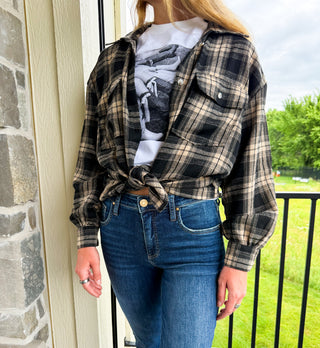 Hello Fall Plaid Button Down