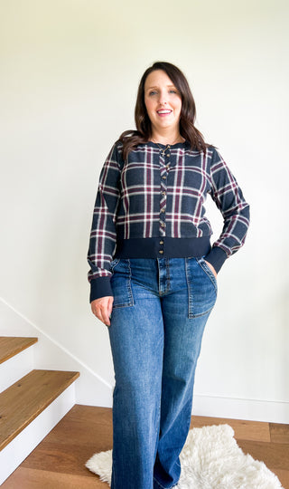 Monica Plaid Cardigan