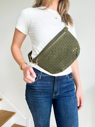 Suede Woven Bum Bag