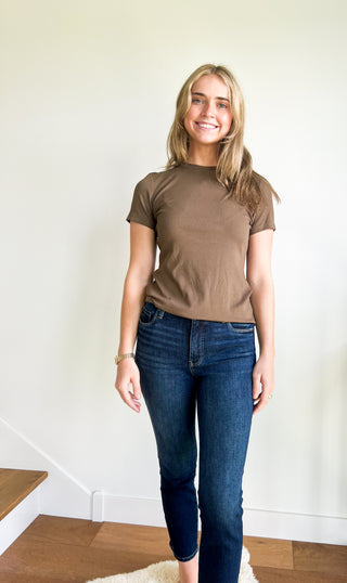 Heather Ribbed Tee