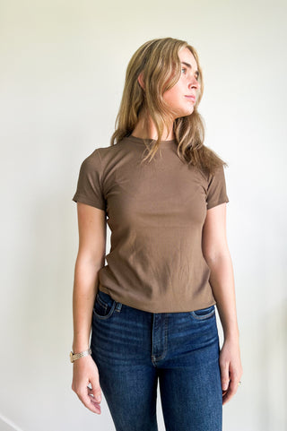 Heather Ribbed Tee