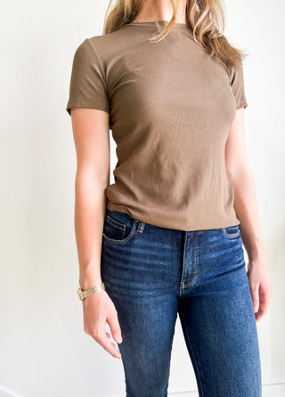 Heather Ribbed Tee