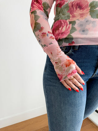 Floral Mock Neck