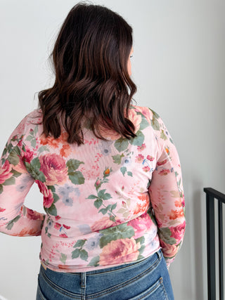 Floral Mock Neck