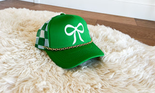 Green Bow Hat With Chain