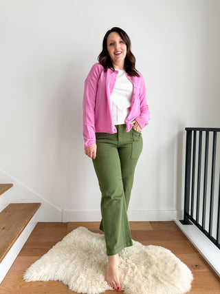 Fuchsia Button Up Cardigan