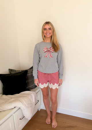 Peppermint Bow Long Sleeve