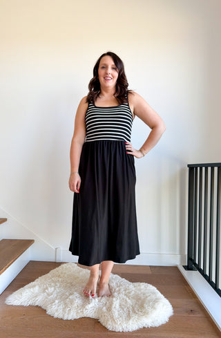 Lizzy Stripe Midi Dress