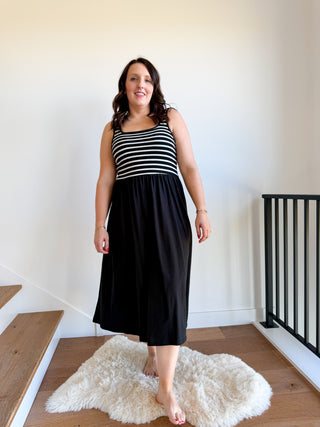Lizzy Stripe Midi Dress